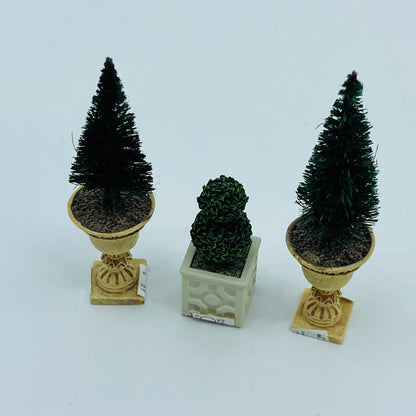 DEPT 56 Village Season’s Bay Potted Topiary Set of 3 Largest is 3” TJ5