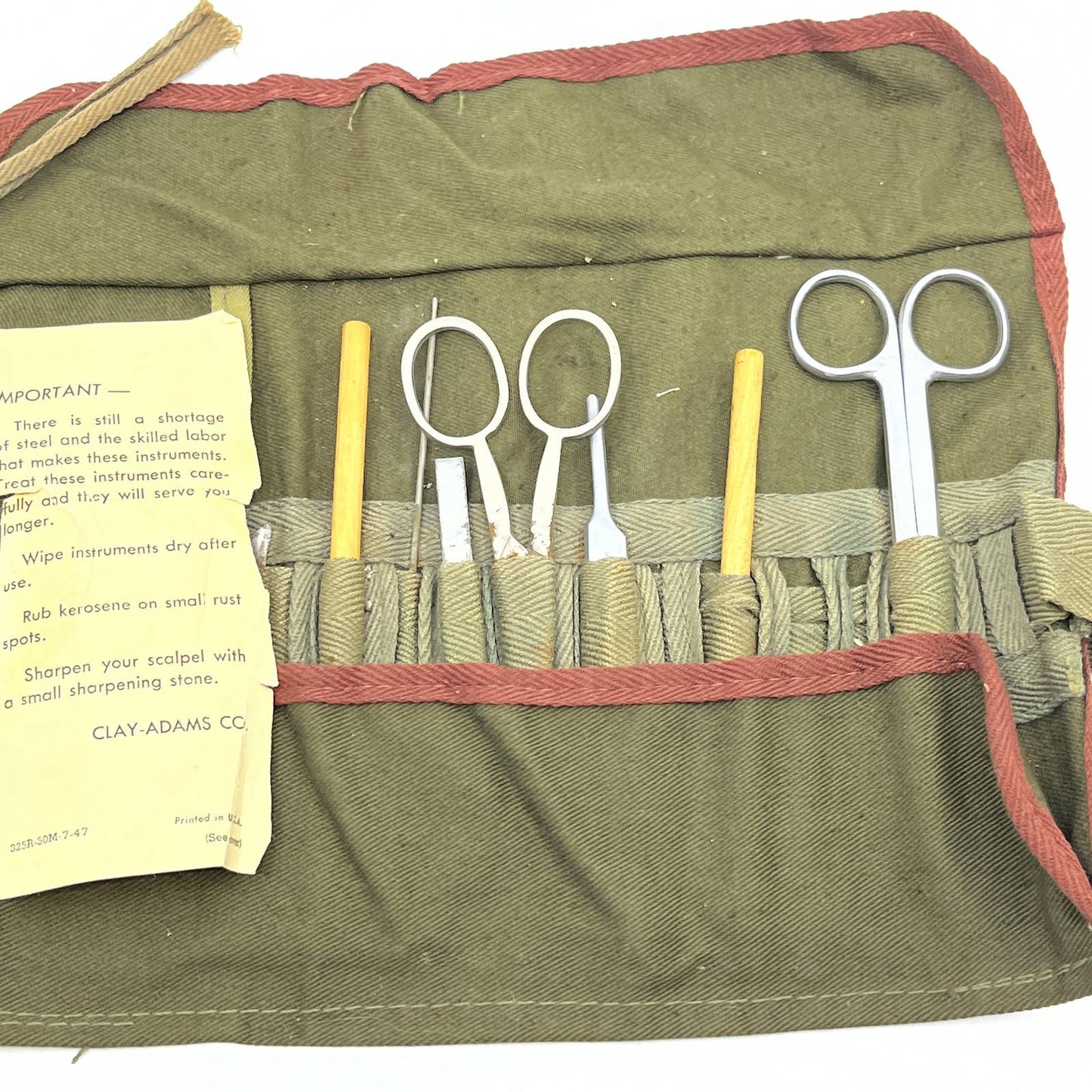 1947 Vintage Clay Adams Surgical Practice Kit TF5