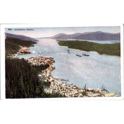 Steamships at Ketchikan Alaska Original Postcard TK1-30