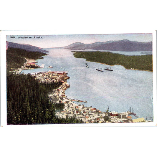 Steamships at Ketchikan Alaska Original Postcard TK1-30