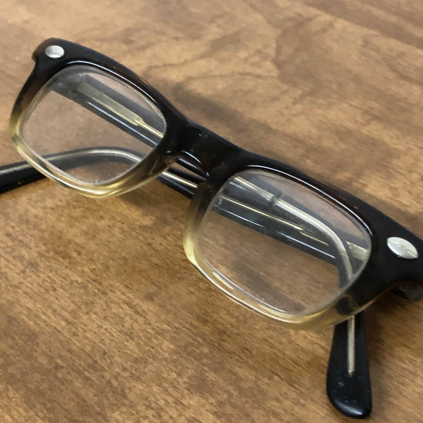 1950s AO Kids Horn Rimmed Glasses 5.25 w/ Lenticular Bear Case TH3