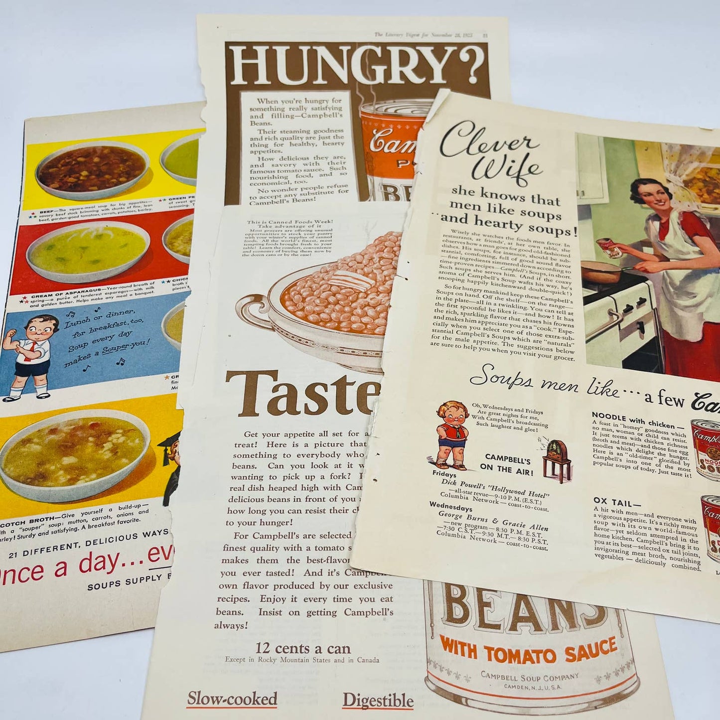 1925-60s HUGE Lot of ~30 Campbells Soup Advertisements TA8