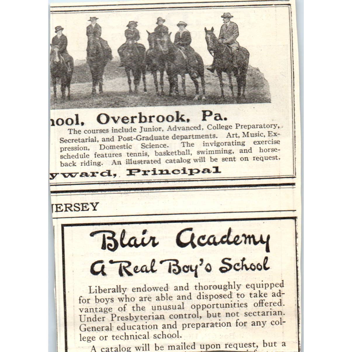 c1920 Harper's Ad - Peddie School for Boys Roger W. Swetland Hightstown NJ EA3