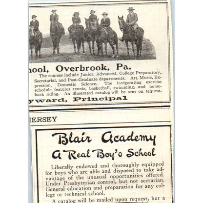 c1920 Harper's Ad - Peddie School for Boys Roger W. Swetland Hightstown NJ EA3