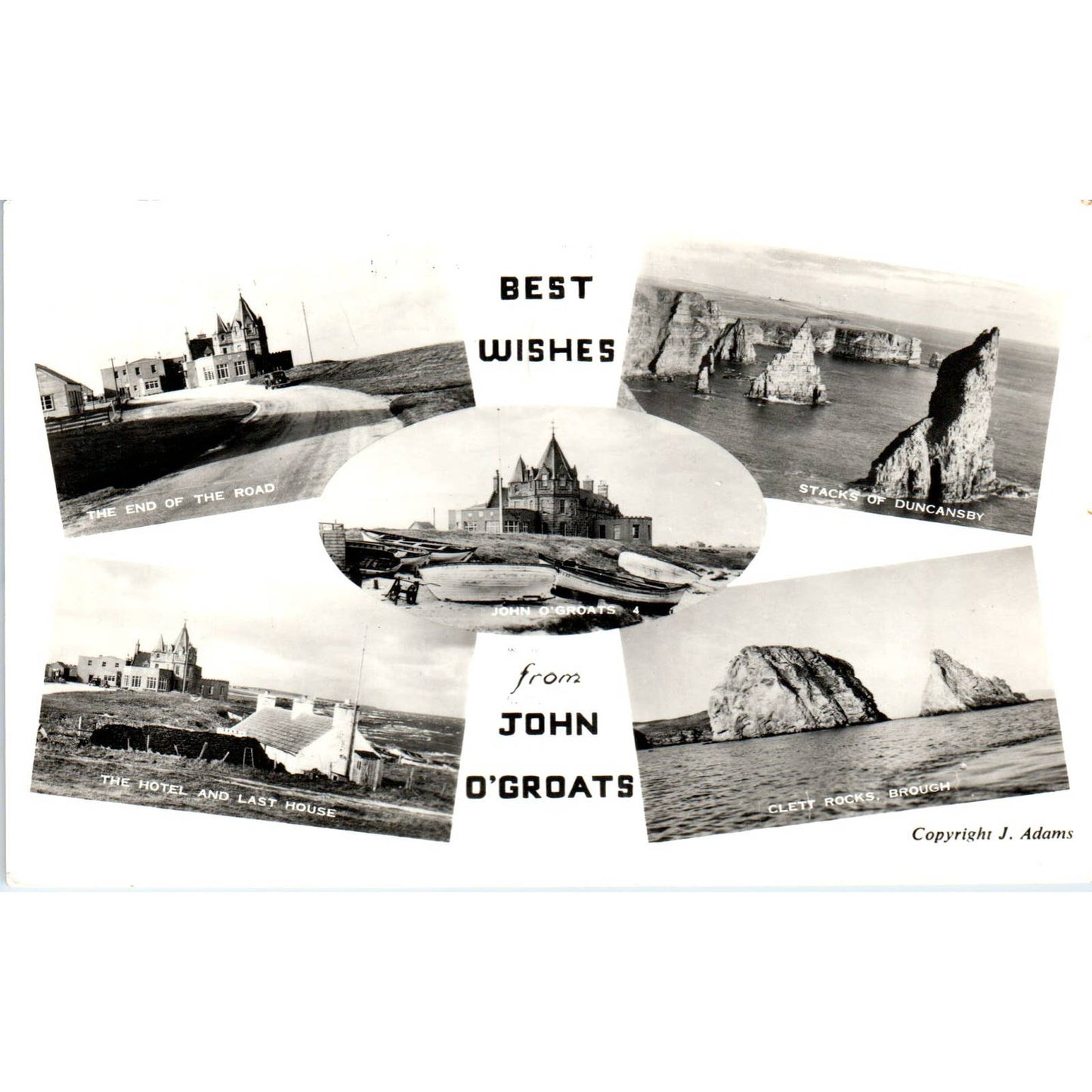 Best Wishes from John O'Groats - Original Postcard TJ9-P1