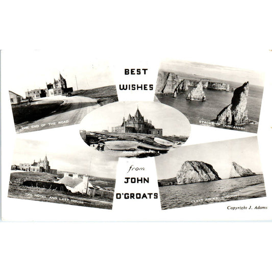 Best Wishes from John O'Groats - Original Postcard TJ9-P1