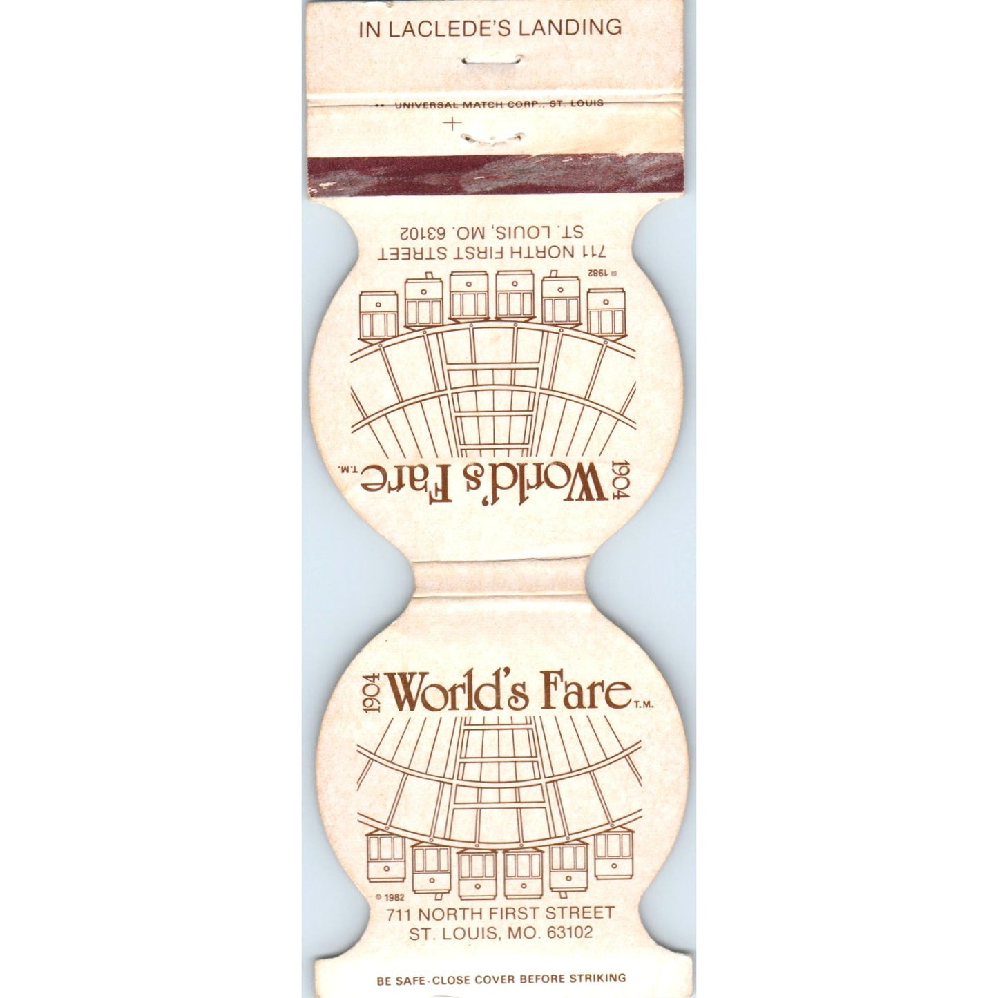 1904 World's Fare St. Louis MO Die Cut Advertising Matchbook Cover SA6-M3