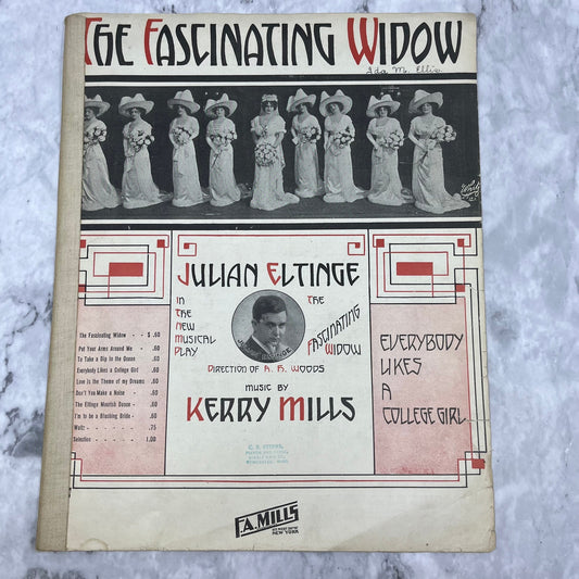 1911 The Fascinating Widow Everybody Likes a College Girl Sheet Music V41-3