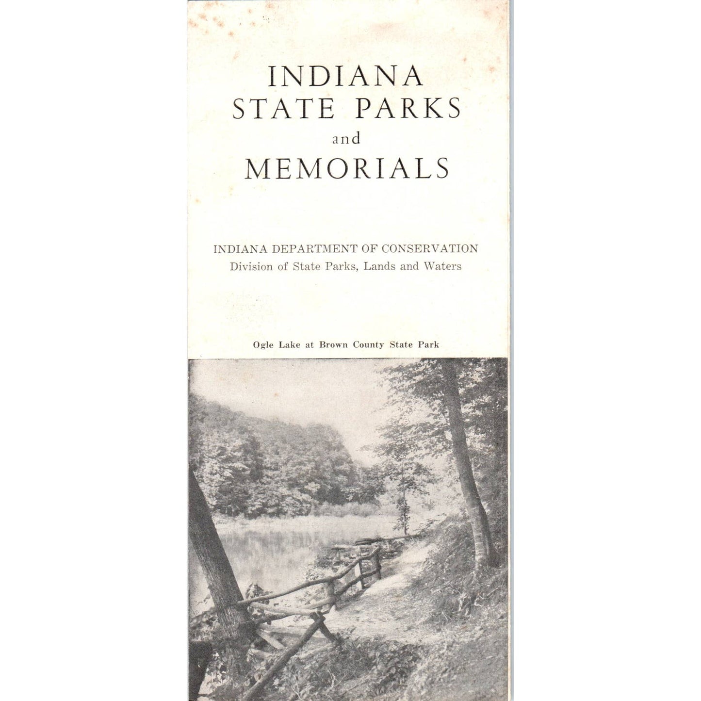 1950s Indiana State Parks and Memorials Ogle Lake Fold Out Travel Brochure SE3-4