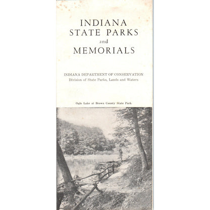 1950s Indiana State Parks & Memorials Ogle Lake Fold Out Travel Brochure TH2-SF2