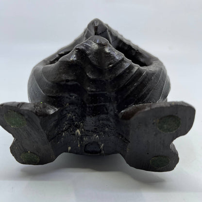 Vintage Cryptomeria Resin Carved Owl Figure Big Googly Wiggly Eyes 4x3” TI5