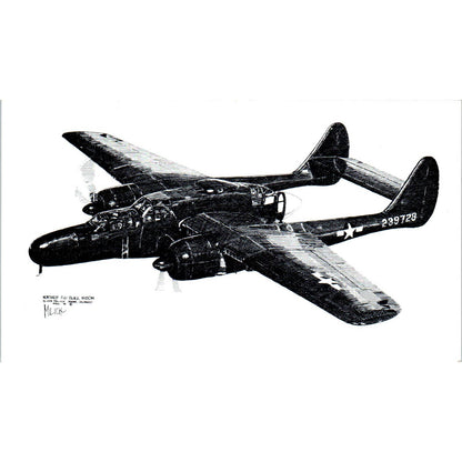 Vintage Postcard P-61 Black Widow Fighter Plane From the Warbird Collection EA3