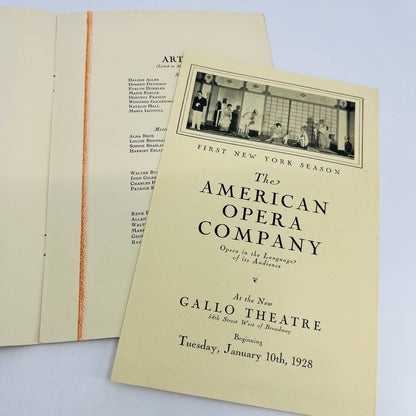 1928 The American Opera Compamy at the New Gallo Theatre Preview Book TD6-2