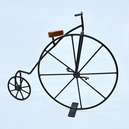 Vintage Metal Bicycle Art, Freestanding Metal High Wheel Bicycle Sculpture 11x14