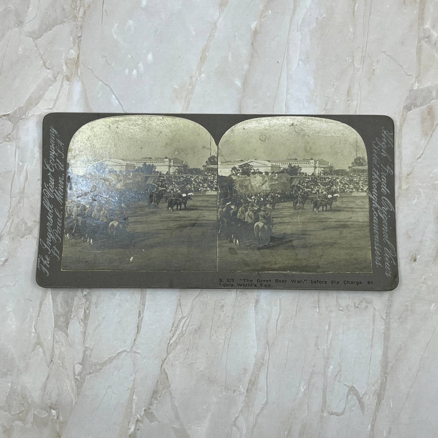 The Great Boer War Before the Charge - Antique Stereoview Card TJ1-C1