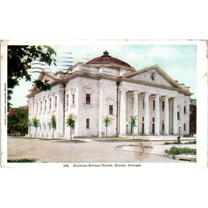 1910 Christian Science Church Denver Colorado Original Postcard P1-11
