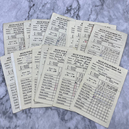 1973-80 Report Card Lot Nick Franke Blue Eye School MO EA4