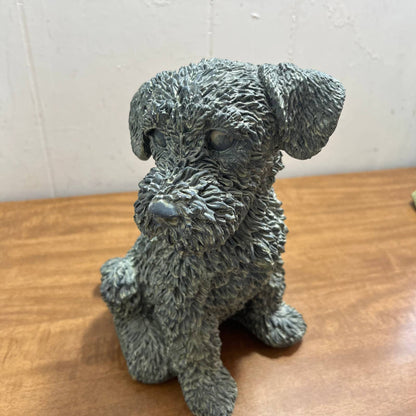 Vintage Large Cast Resin Poodle Puppy Statue Dog Sculpture Figurine 9” TA5