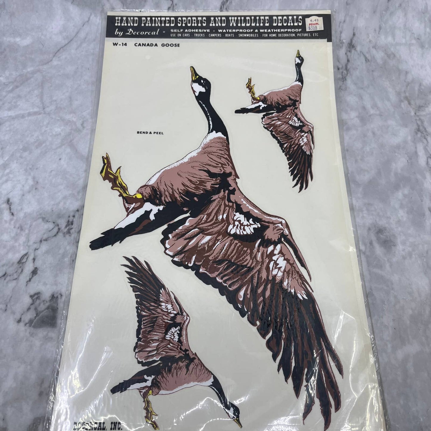 1977 NEW NOS Decorcal Sports & Wildlife Decal W-14 Canada Goose Hunting FL5