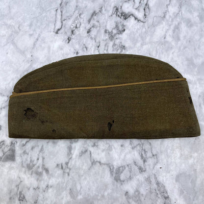 1941 WWII USA Overseas Cap EM/NCO Dark Khaki w/Ordnance Piping TJ8