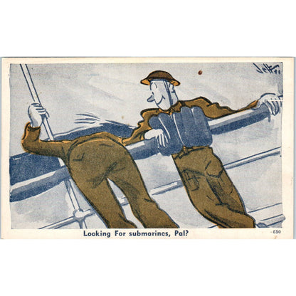 c1942 WWII Army Humor #630 Cartoon Artist "Jeff" Postcard TK1-26