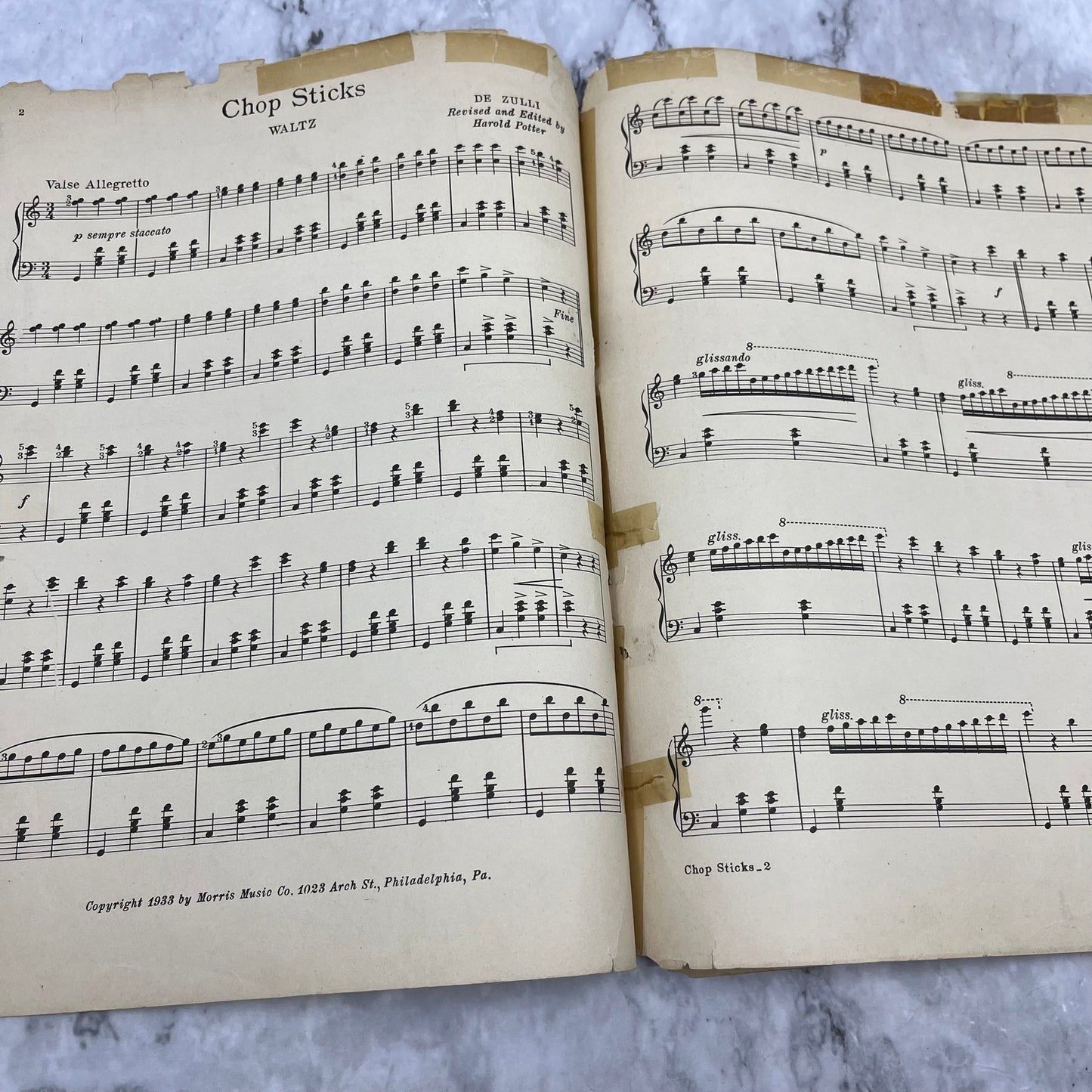 1933 Sheet Music Chip Sticks Waltz By De Zulli V38
