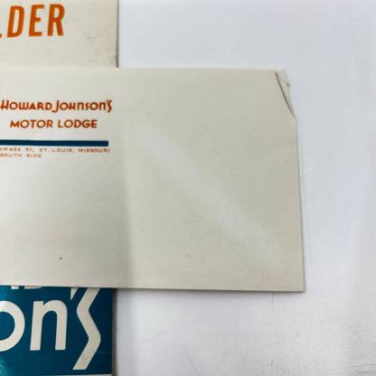 1950s Howard Johnson’s Motor Lodge Guest Folder & Envelopes St. Louis MO TE3