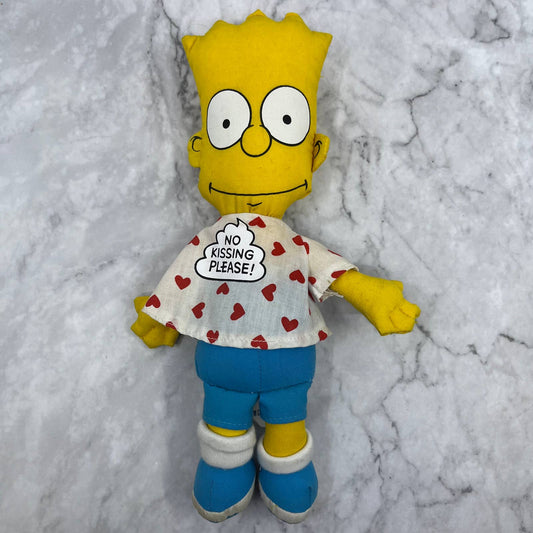 1990 Bart Simpson Plush Valentines Doll No Kissing Please By Dan Dee 10" TE2