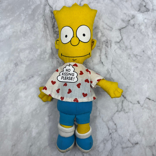 1990 Bart Simpson Plush Valentines Doll No Kissing Please By Dan Dee 10" TK3