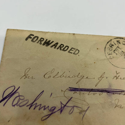 1889 Postal Cover Deering to Washington New Hampshire Elbridge Heath AA6