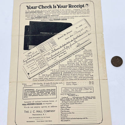 1918 The J.C. Hall Company Mail Order Ad Hall Voucher Checks Providence RI AA9