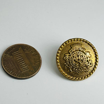 Cast Metal Blazer, Coat, or Jacket Button Crest Design Textured Rim SB5-29