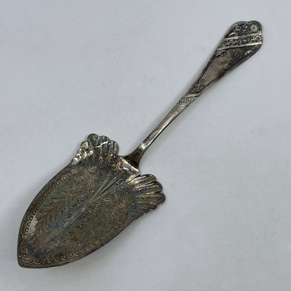 WM ROGERS & Son AA SILVERPLATE Bird of Paradise Floral  Cake & Pie Server 8” SE1