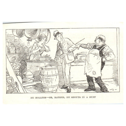 Political Cartoon Comic He Shouts in a Huff - 1921 Original Ad TJ7-S