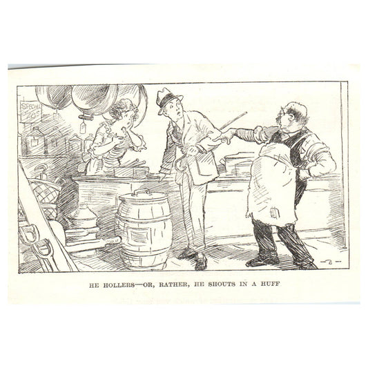 Political Cartoon Comic He Shouts in a Huff - 1921 Original Ad TJ7-S