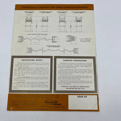 1950s Panelfold Wood Folding Doors Advertising Brochure Booklet AC8