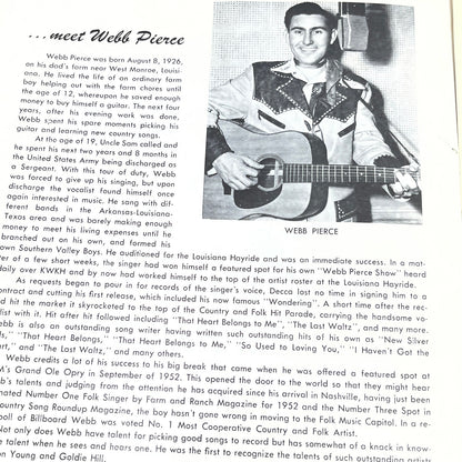 Vintage 1953 Webb Pierce The Wondering Boy Song Book V37-3