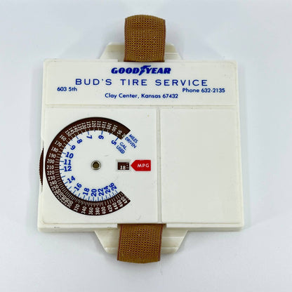 Vintage Gas Mileage Calculator Goodyear Bud’s Tire Service Clay Center KS SD2