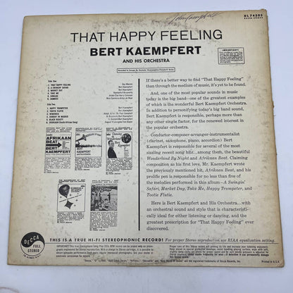 Bert Kaempert That Happy Feeling Record Autographed Signed Authenticated TH3