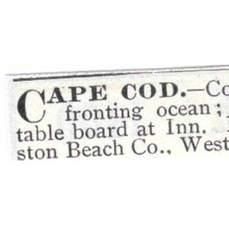 Cape Cod Surf Cottages West New Brighton New York - 1903 Original Ad TJ8-7-2