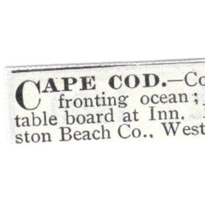 Cape Cod Surf Cottages West New Brighton New York - 1903 Original Ad AK5-S28