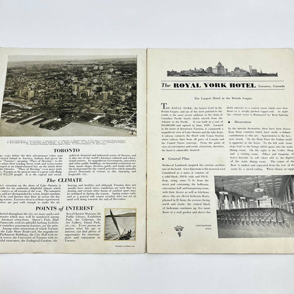 1935 Canadian Pacific Royal York Hotel Toronto Promo Tourist Guide TE8