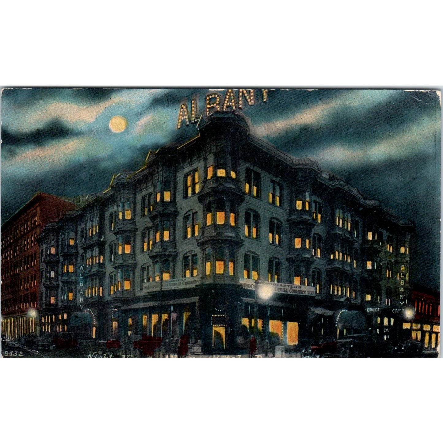 Night View Albany Hotel 1912 Denver Colorado Original Postcard TK1-28
