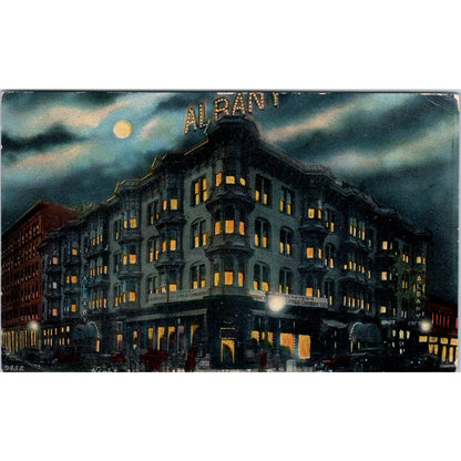 Night View Albany Hotel 1912 Denver Colorado Original Postcard TK1-28