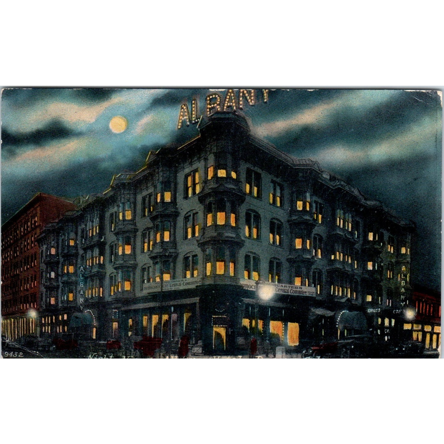 Night View Albany Hotel 1912 Denver Colorado Original Postcard P2-2
