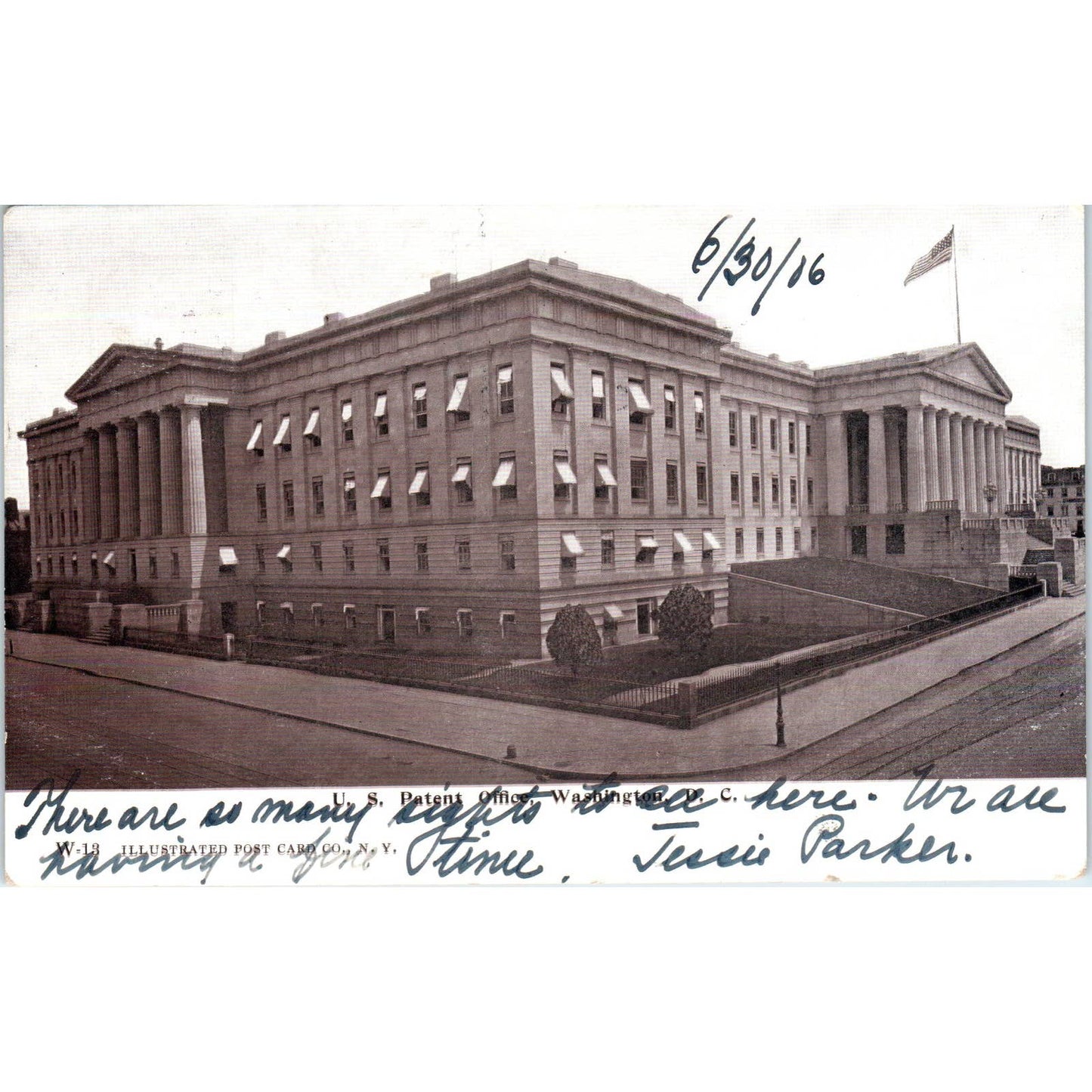 US Patent Office 1906 Washington D.C. Original Postcard TK1-P2