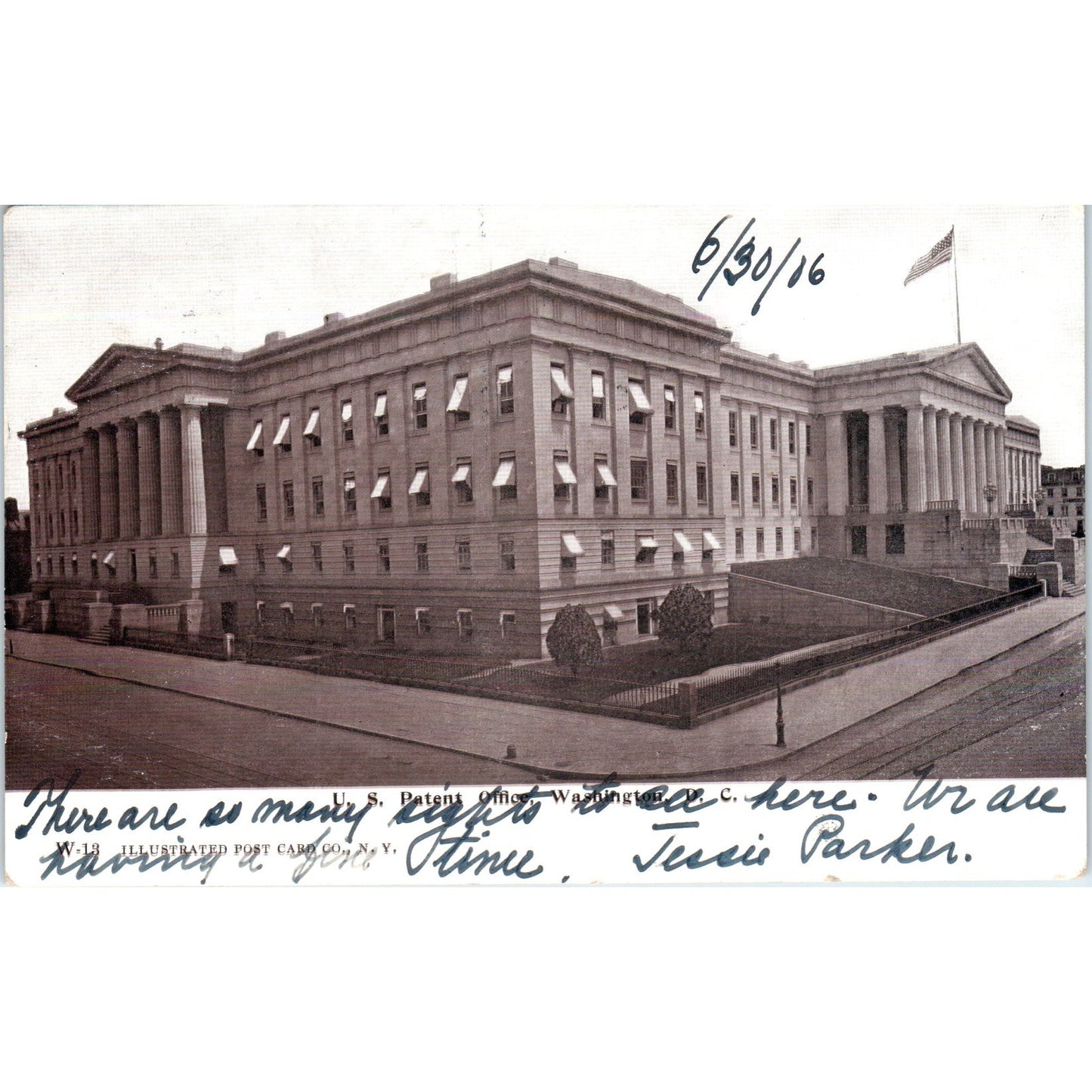 US Patent Office 1906 Washington D.C. Original Postcard P1-16