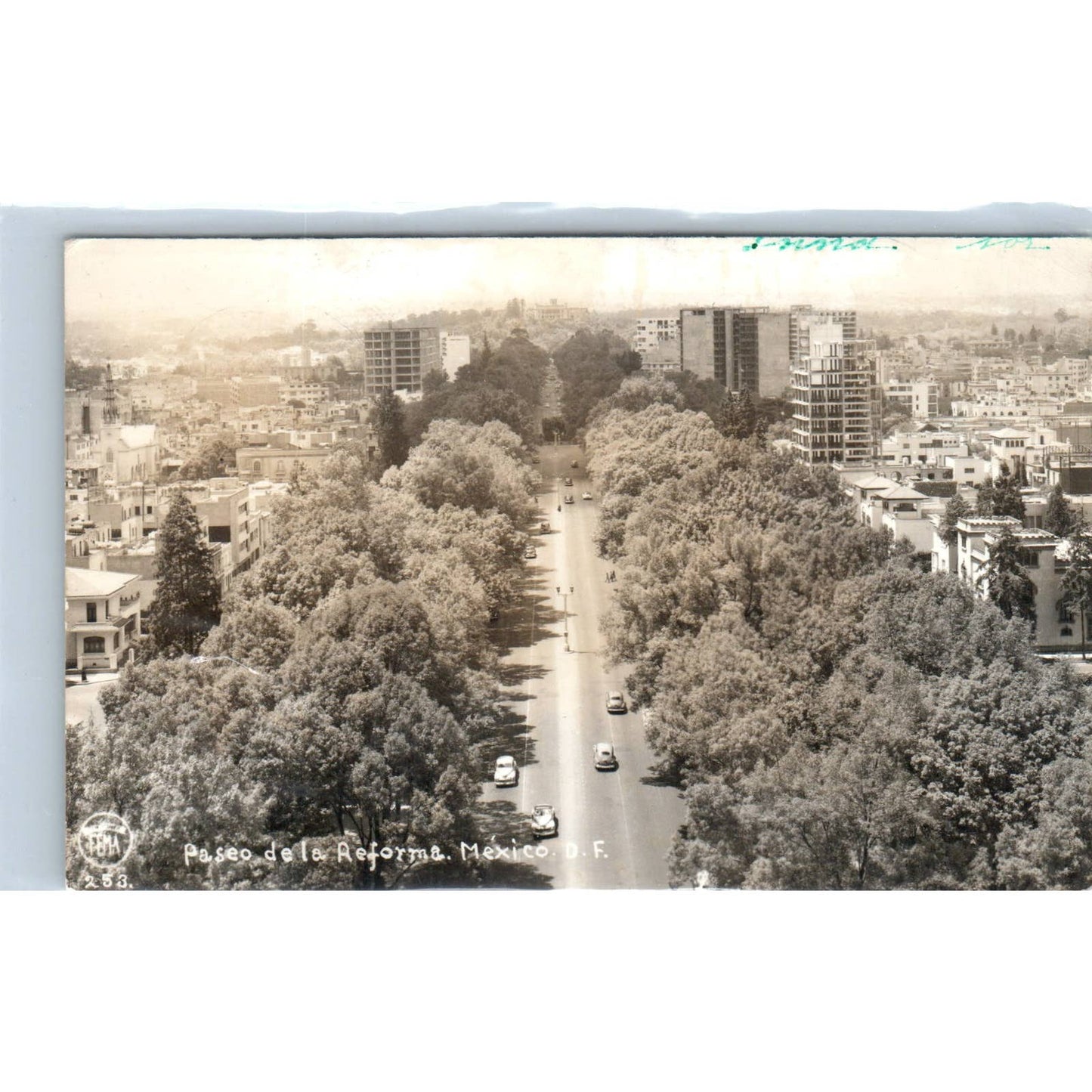 Paseo De La Reforma Mexico - Original RPPC Postcard TJ7-MP