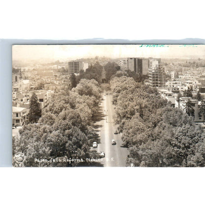 Paseo De La Reforma Mexico - Original RPPC Postcard TJ7-MP