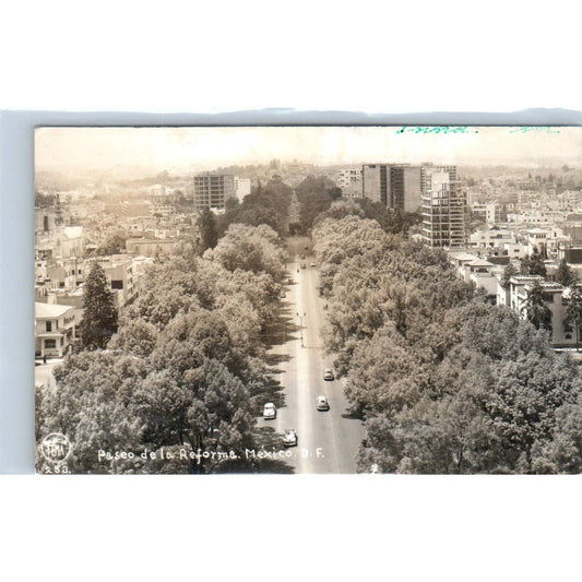 Paseo De La Reforma Mexico - Original RPPC Postcard TJ7-MP
